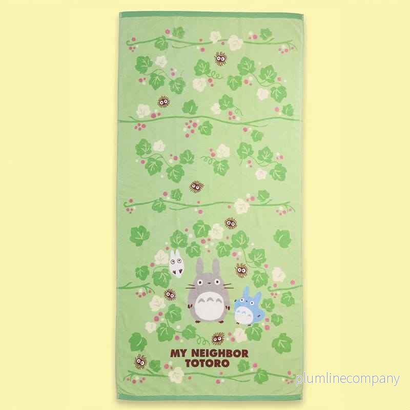 Min Granne Totoro Handduk Totoro Grönt Löv 70 x 140 cm Min Granne Totoro Handduk Totoro Grönt Löv 70 x 140 cm