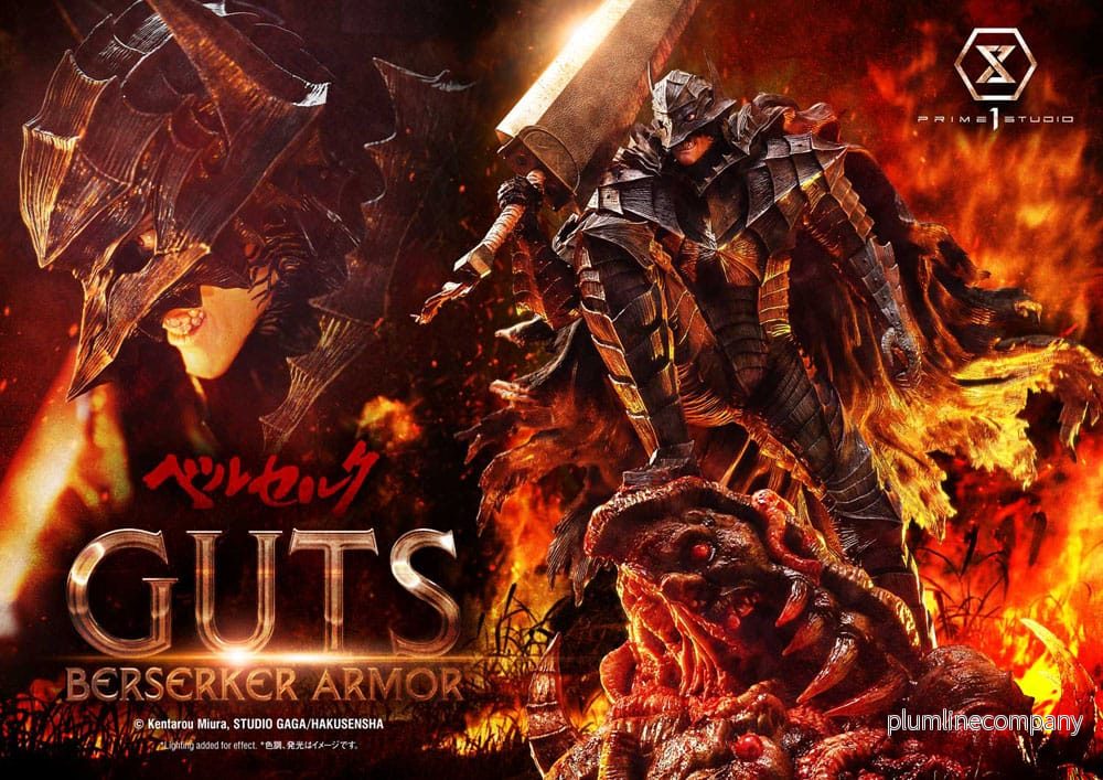 Berserk Ultimate Premium Masterline Series staty 1/4 Guts, Berserker Armor Grunbeld vs. Guts 94 cm - Bild 2