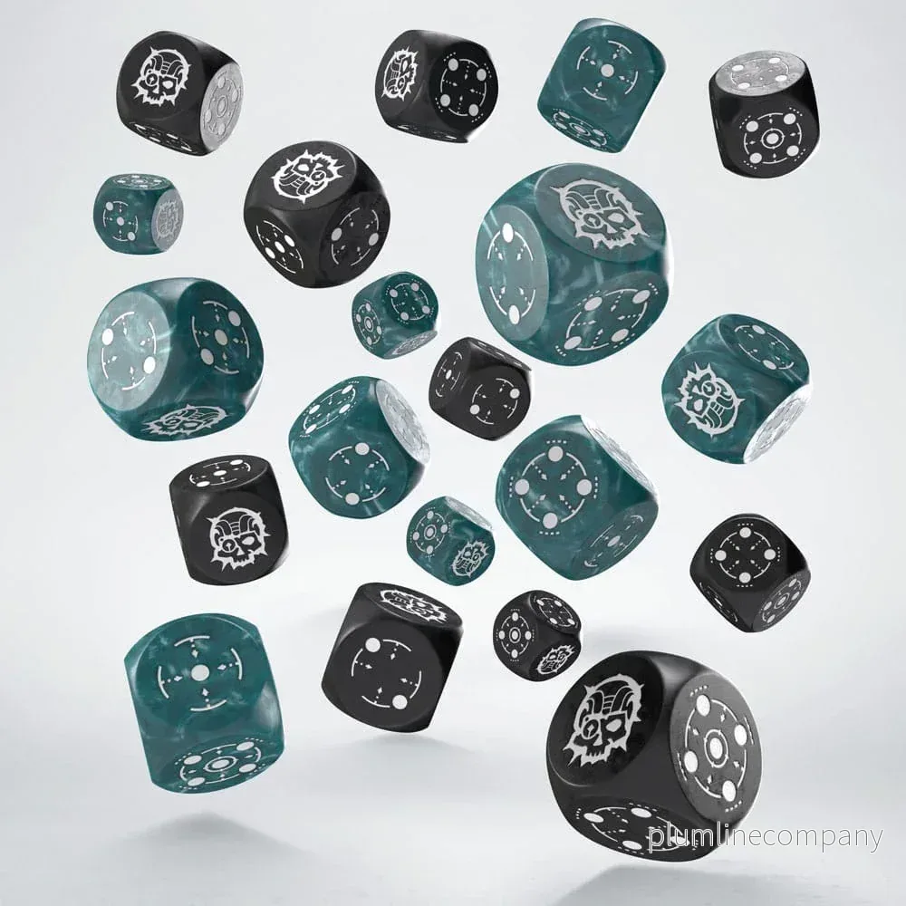 Crosshairs Compact D6 Dice Set Stormy & Black (20) - Bild 2