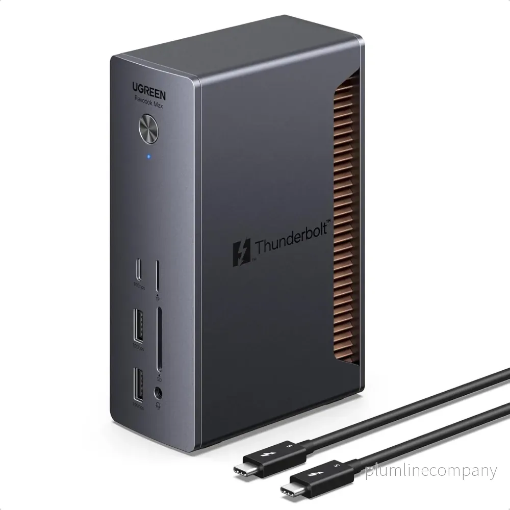 UGREEN Revodok Max Thunderbolt 5-dockningsstation 13-i-1, 120Gbps, 3xTB5-portar, 8K@60Hz/6K@60Hz/4K@240Hz, 140W laddning och 2,5Gbps Ethernet UGREEN Revodok Max Thunderbolt 5-dockningsstation 13-i-1, 120Gbps, 3xTB5-portar, 8K@60Hz/6K@60Hz/4K@240Hz, 140W laddning och 2,5Gbps Ethernet