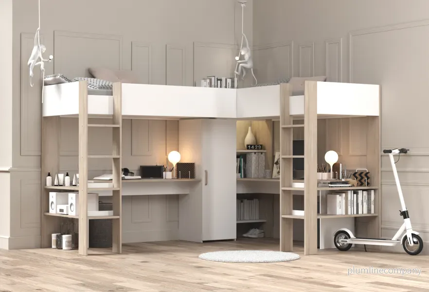 ALEXANDRA 90x200 Kombinerad loftsäng