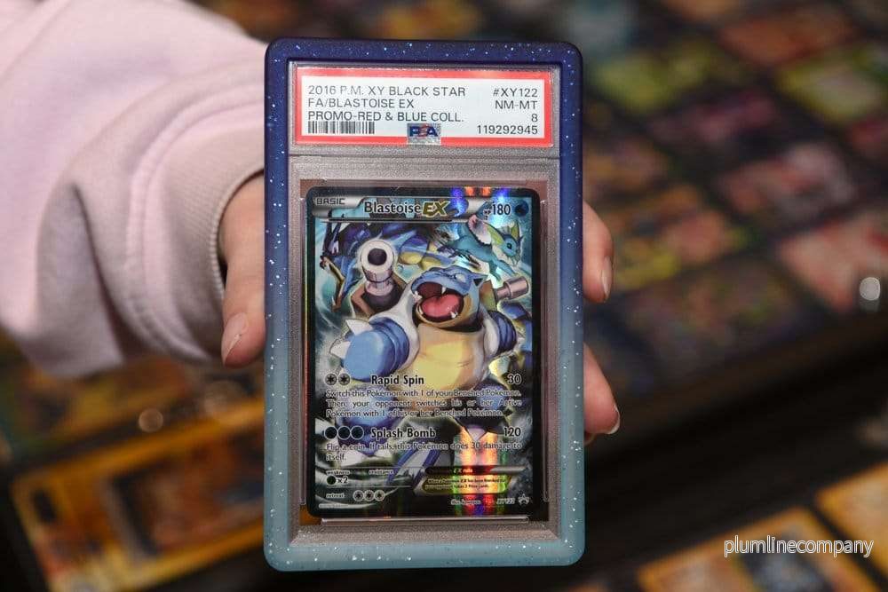 Evoretro Bumper för PSA Graded Card Slab Gradient Light Blue-Dark Blue Glitter - Bild 3