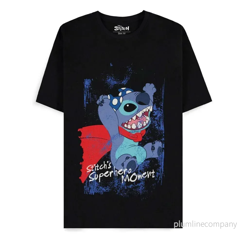 Lilo & Stitch Superhjälte T-shirt Svart Storlek M Lilo & Stitch Superhjälte T-shirt Svart Storlek M
