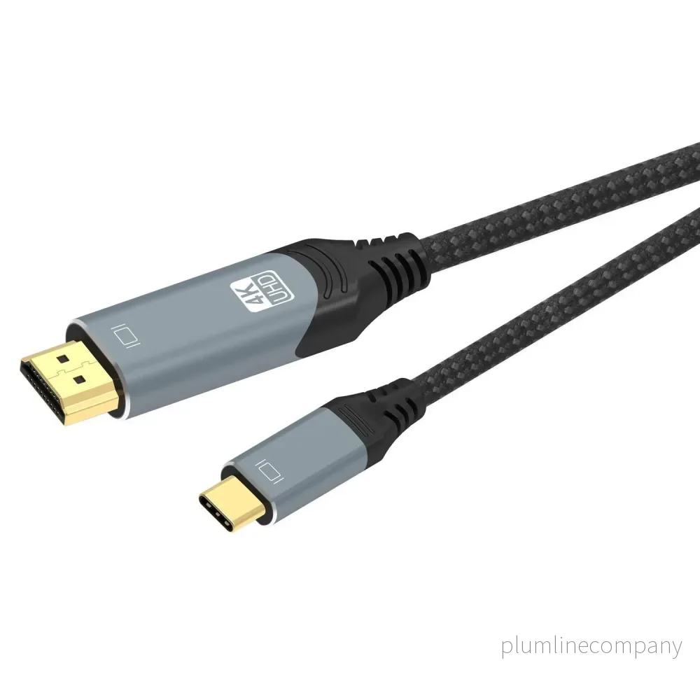 NÖRDIC 1m USBC till HDMI 4K 60Hz nylonflätad kabel space grey stöd för HDCP1.4 och 2.2 NÖRDIC 1m USBC till HDMI 4K 60Hz nylonflätad kabel space grey stöd för HDCP1.4 och 2.2