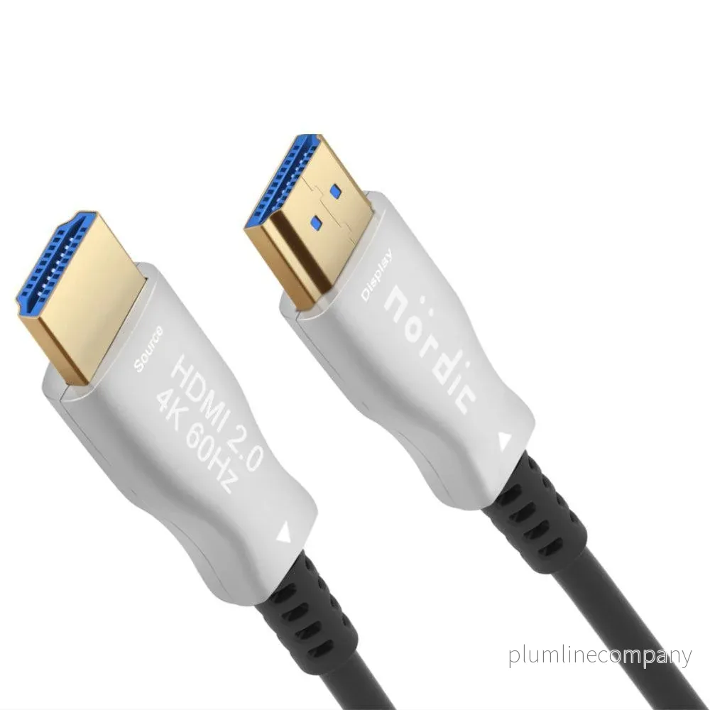 NÖRDIC 50m Aktiv AOC Fiber Optisk HDMI 2.0 4K 60Hz 18Gbps EDID CEC HDR ARC Dolby DTS-HD NÖRDIC 50m Aktiv AOC Fiber Optisk HDMI 2.0 4K 60Hz 18Gbps EDID CEC HDR ARC Dolby DTS-HD