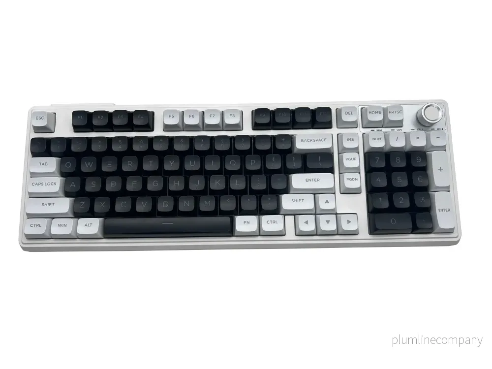 NÖRDIC Mekaniskt tangentbord med volymratt, Bluetooth/Trådbundet, US Layout