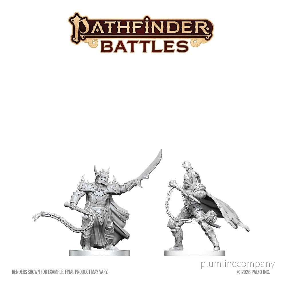 Pathfinder Battles Deep Cuts omålade miniatyrer Scourge & Chain Hellknights 14 cm - Bild 2