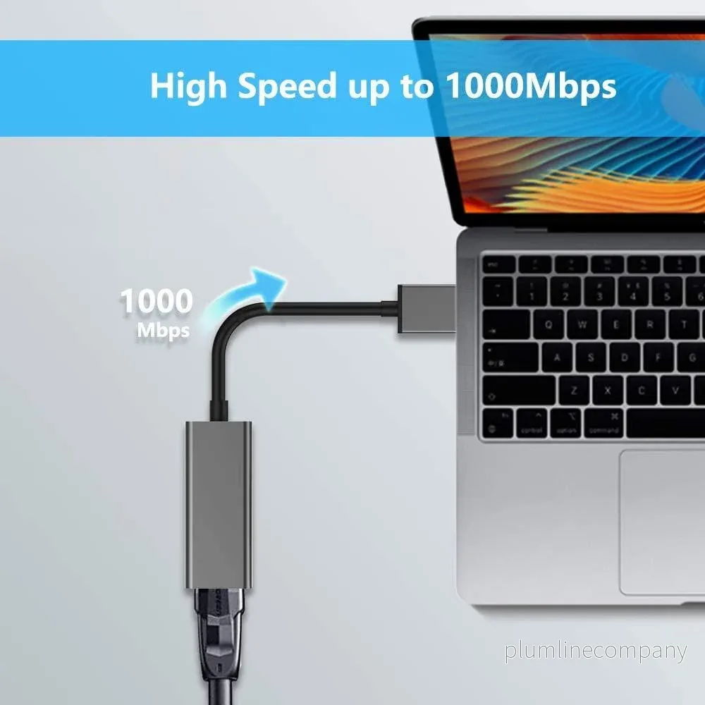 NÖRDIC USB-A 3.0 till Giga Ethernet Nätverksadapter 17cm Space Grey Aluminium - Bild 2