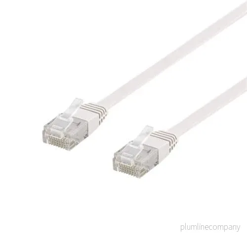 NÖRDIC Cat6 U/UTP flat nätverkskabel 3m 250MHz bandbredd och 10Gbps överföringshastighet vit