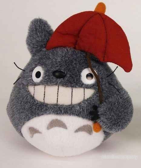 Mitt Granntotoro gosedjur Totoro med Rött Paraply 15 cm - Bild 2