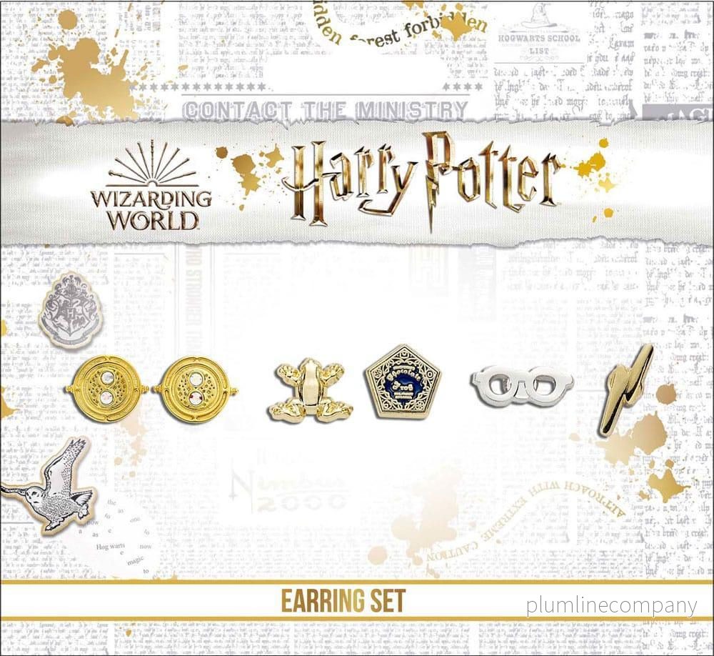 Harry Potter Örhängen 3-Pack: Time Turner, Chocolate Frog, Glasögon & Blixtrande Bolt (Silverpläterade) Harry Potter Örhängen 3-Pack: Time Turner, Chocolate Frog, Glasögon & Blixtrande Bolt (Silverpläterade)