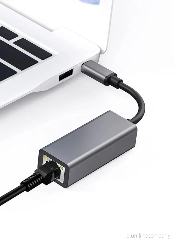 NÖRDIC USB-C till Giga Ethernet nätverksadapter 17cm Space Grey aluminium - Bild 2