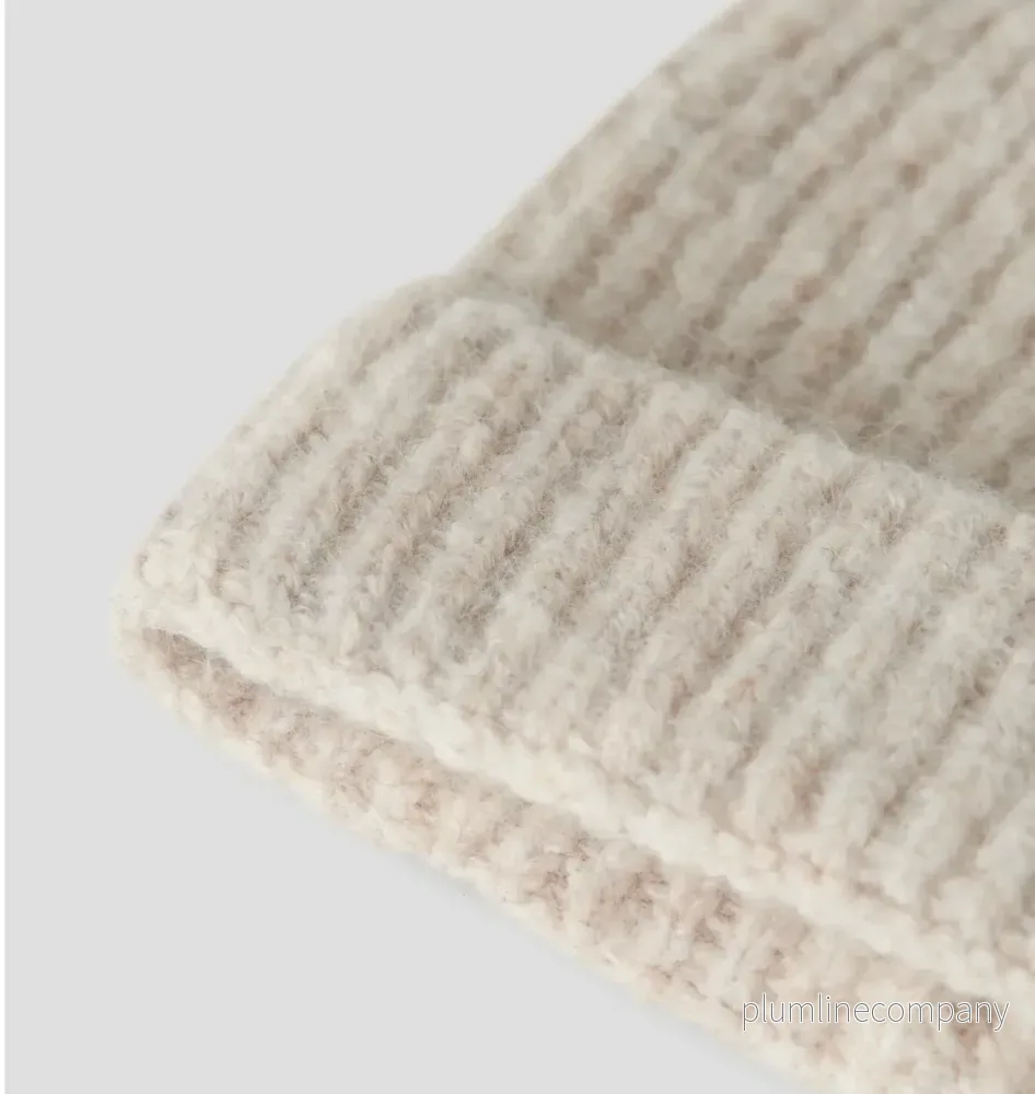 Stickad Toppluva Baby – NBNMAJ Knit Beanie - Rainy Day - Bild 3