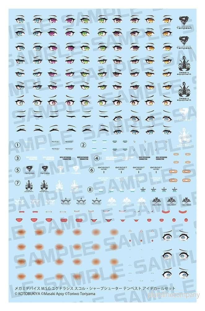 Megami Device M.S.G. Plastic Model Kit 1/1 Yggdrasis Skoll Sharpshooter Tempest Eye Decal Set Megami Device M.S.G. Plastic Model Kit 1/1 Yggdrasis Skoll Sharpshooter Tempest Eye Decal Set