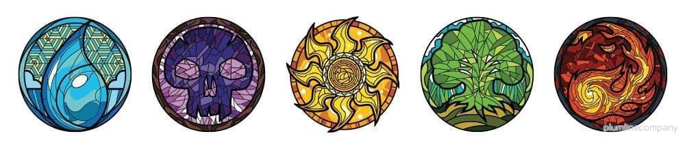 Magic: The Gathering Pins Blind Box Mystery Stained Glass Lands Assortment (10) - Bild 3