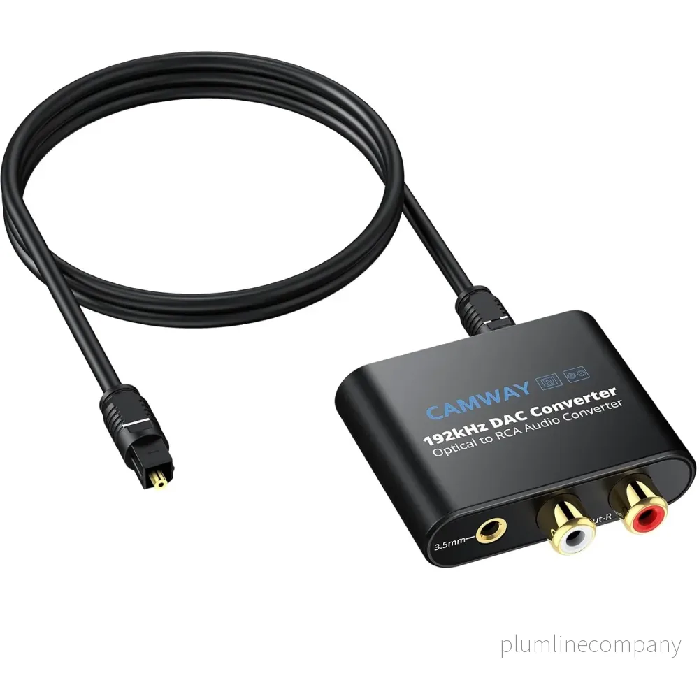 Digital till Analog Ljud-omvandlare, 192kHz Optisk till RCA, Optisk till 3.5mm DAC, SPDIF/Toslink
