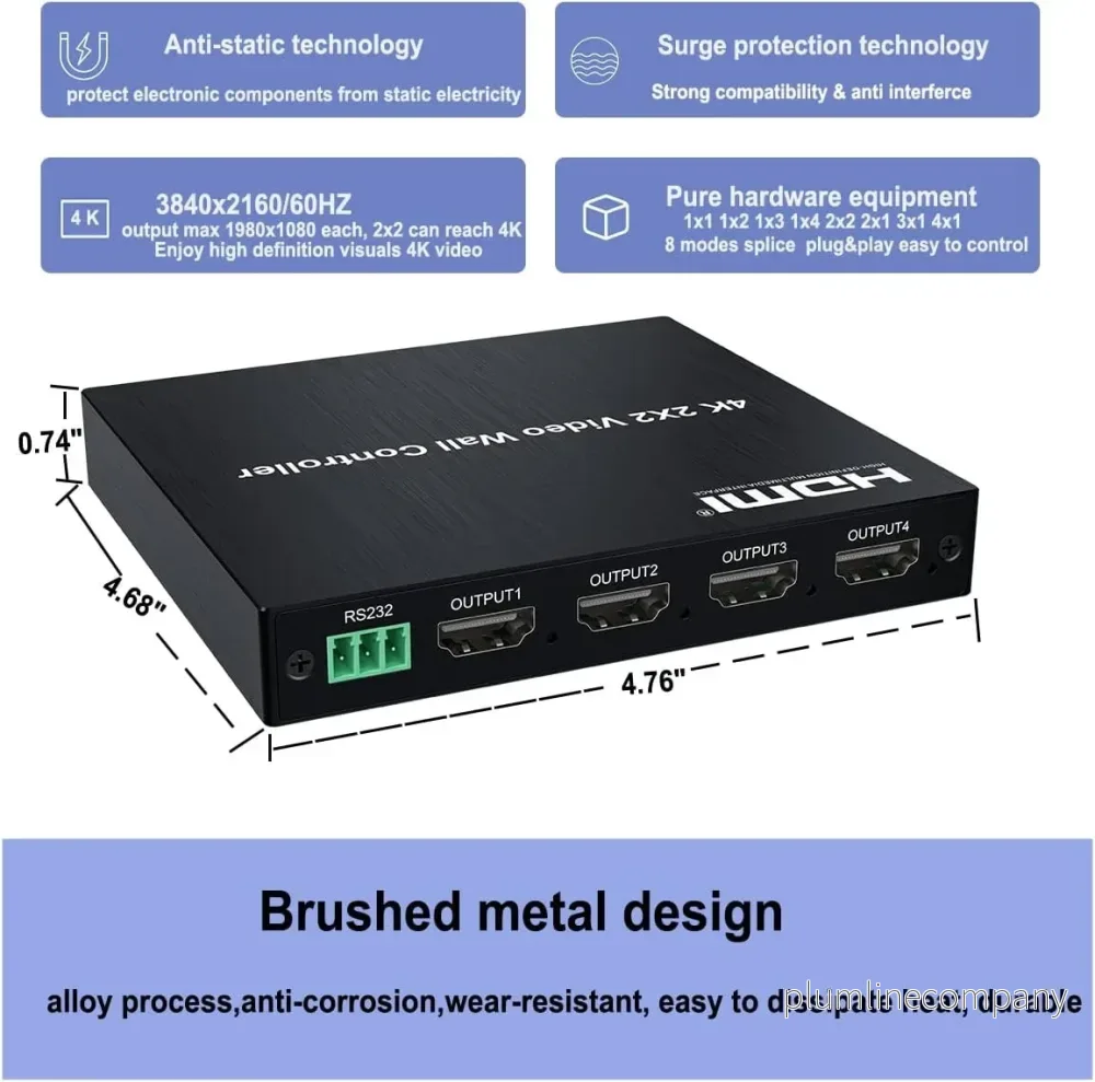 NÖRDIC 4K 2x2 Videovägg-kontroll HDMI+DVI Input - Bild 3