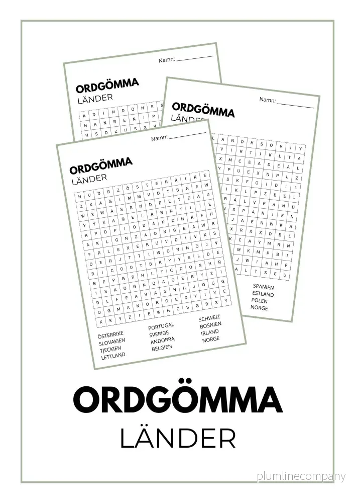 Ordgömma – Sök efter länder