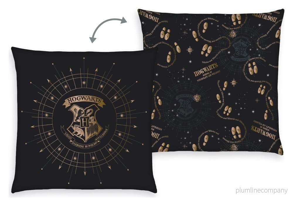 Harry Potter Prydnadskudde Hogwarts Crest & Marauder’s Map 40 x 40 cm