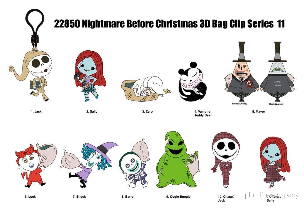 The Nightmare Before Christmas Serie 11 PVC-väskclips i 3D, Blindpåse Display med 24 stycken - Bild 2