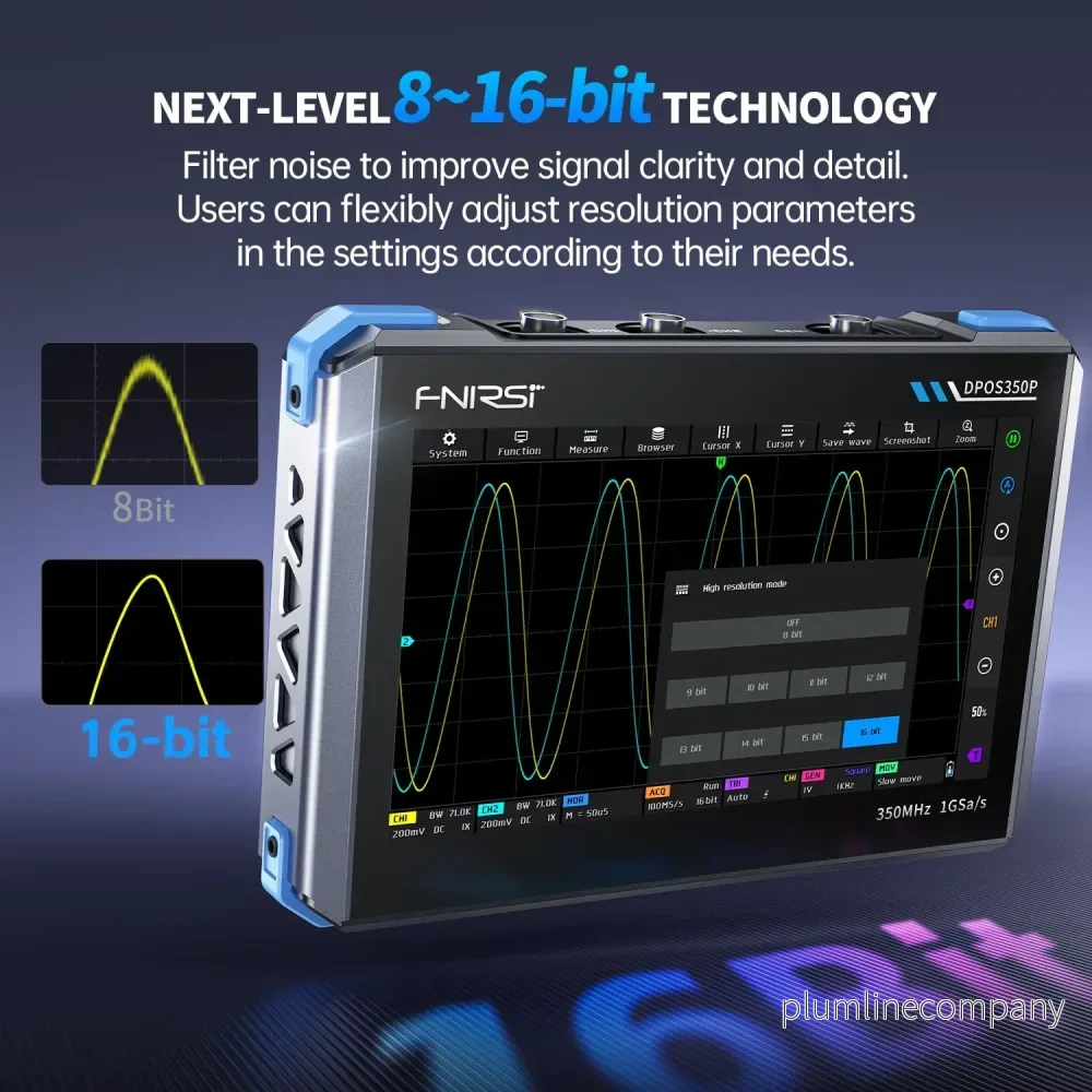 FNIRSI DPOS350P 4-i-1 Tablet Oscilloskop 350MHz, Spektrumanalysator 200KHz - 350MHz, Frekvensresponsanalysator DDS-generator, 2CH - Bild 2