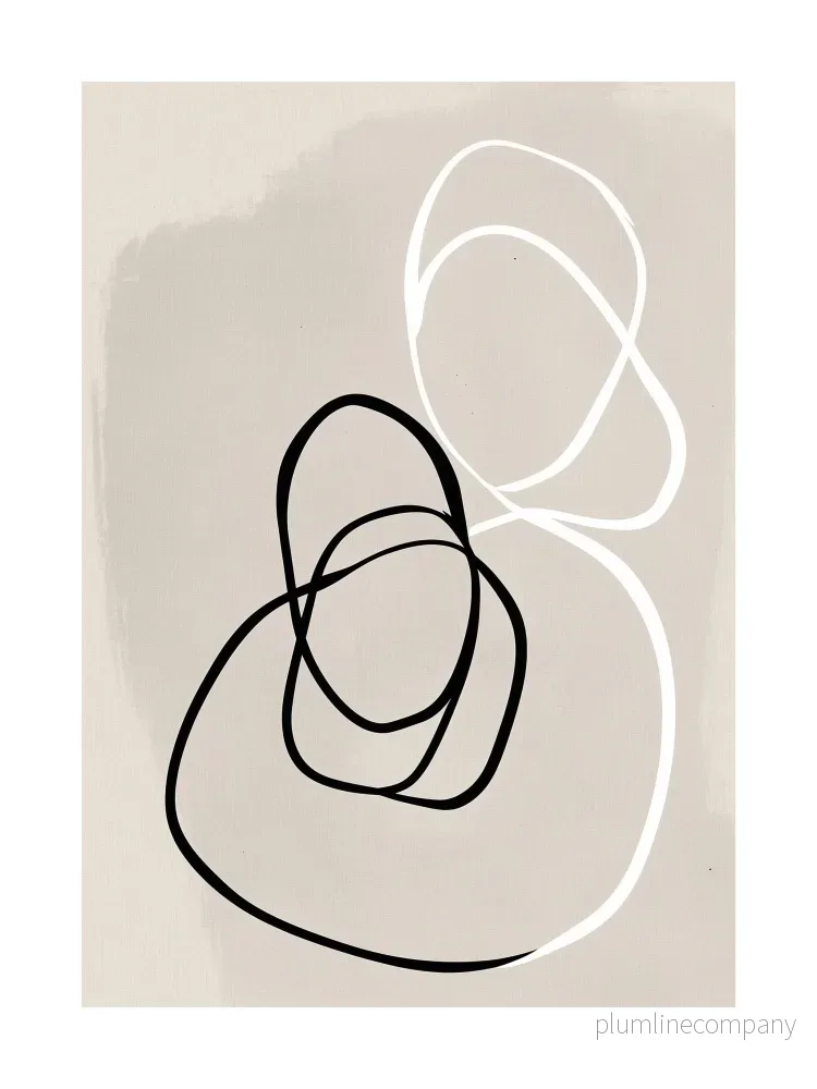 Neutral Abstract Line Art Poster