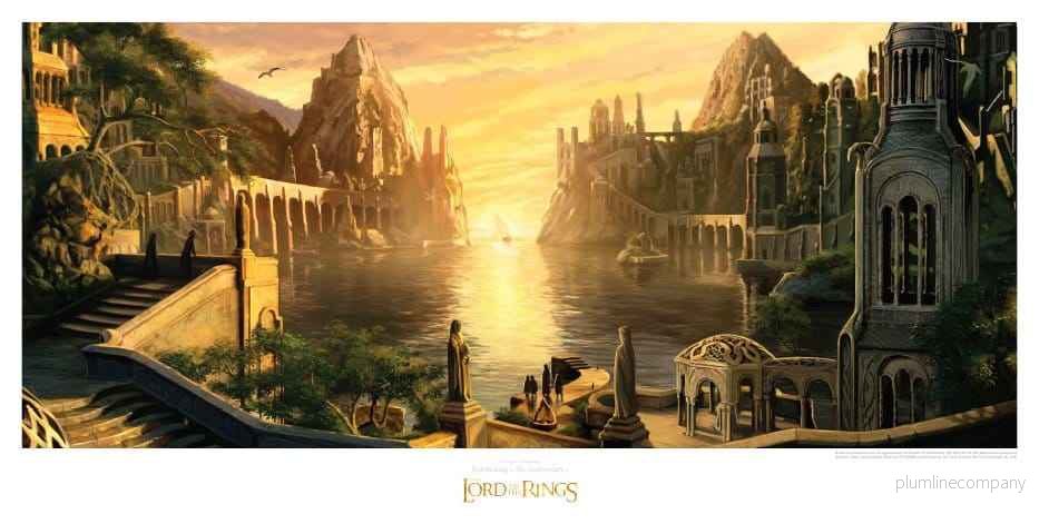 Lord of the Rings Konsttryck The Grey Havens 59 x 30 cm - Bild 2