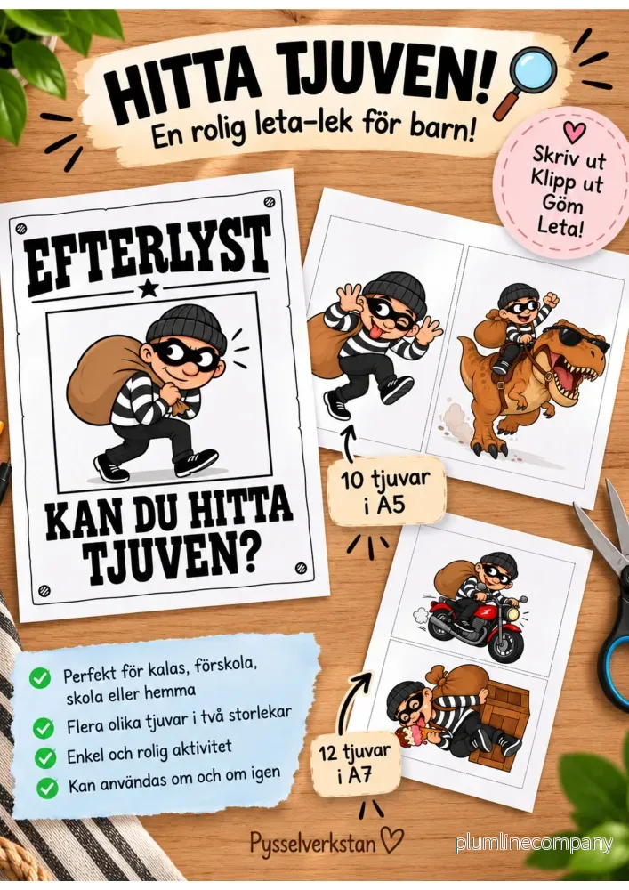Hitta tjuven – rolig skattjakt & leta-lek för barn