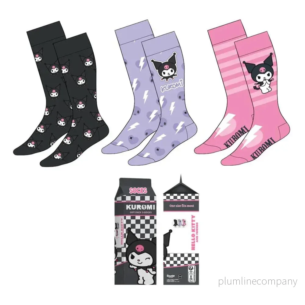 Sanrio Strumpor 3-Pack Kuromi 36-43 Sanrio Strumpor 3-Pack Kuromi 36-43