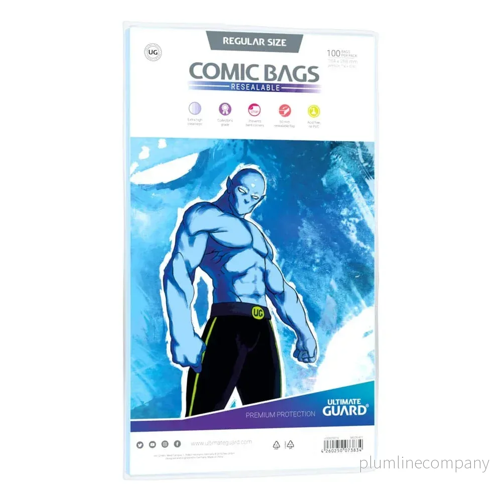 Ultimate Guard Comic Bags Resealable (100) – Regular Size