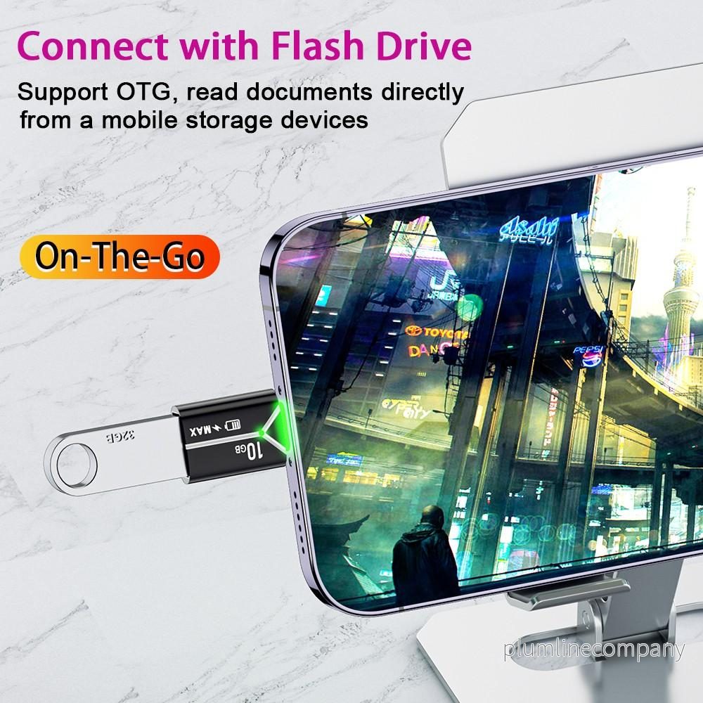 NÖRDIC USB-A OTG hona till USB C hane adapter USB 3.2 Gen 2 10Gbps, Svart - Bild 3