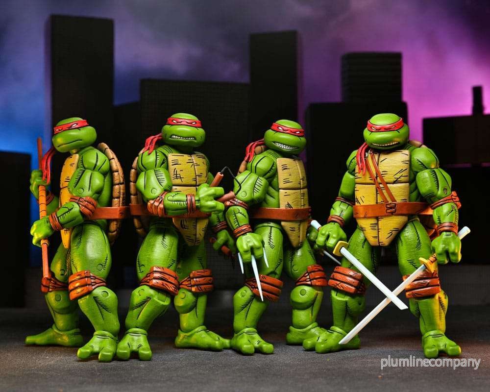 Teenage Mutant Ninja Turtles (Mirage Comics) 4-pack actionfigurer – Leonardo, Raphael, Michelangelo och Donatello, 18 cm