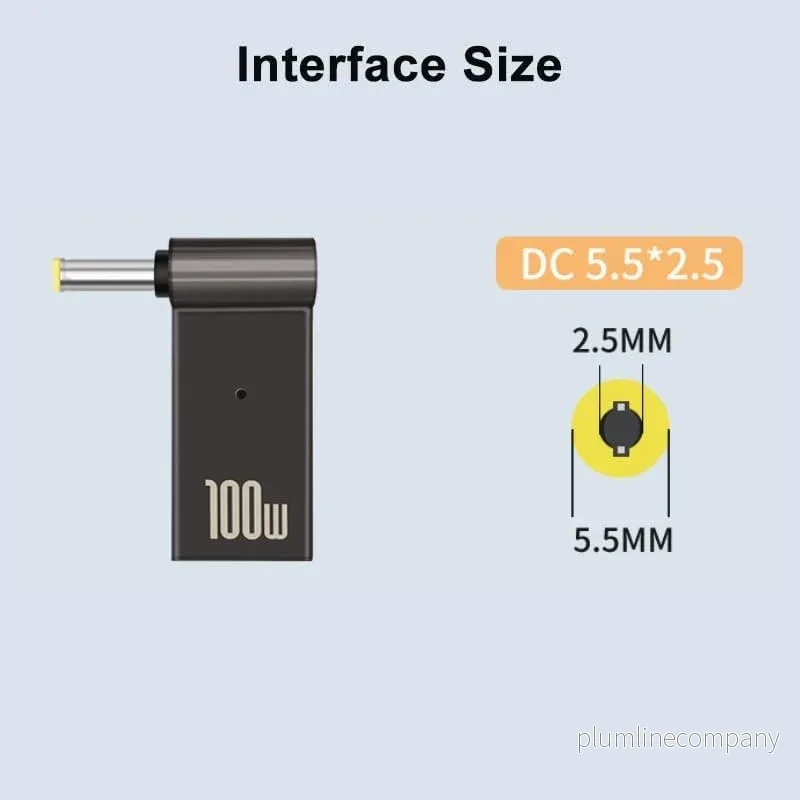 NÖRDIC USB-C till Laptopladdningsadapter, USB-C till DC-kontakt, 100W PD, laddningsadapter för bärbar dator 18–20V 5,5×2,5mm - Bild 2
