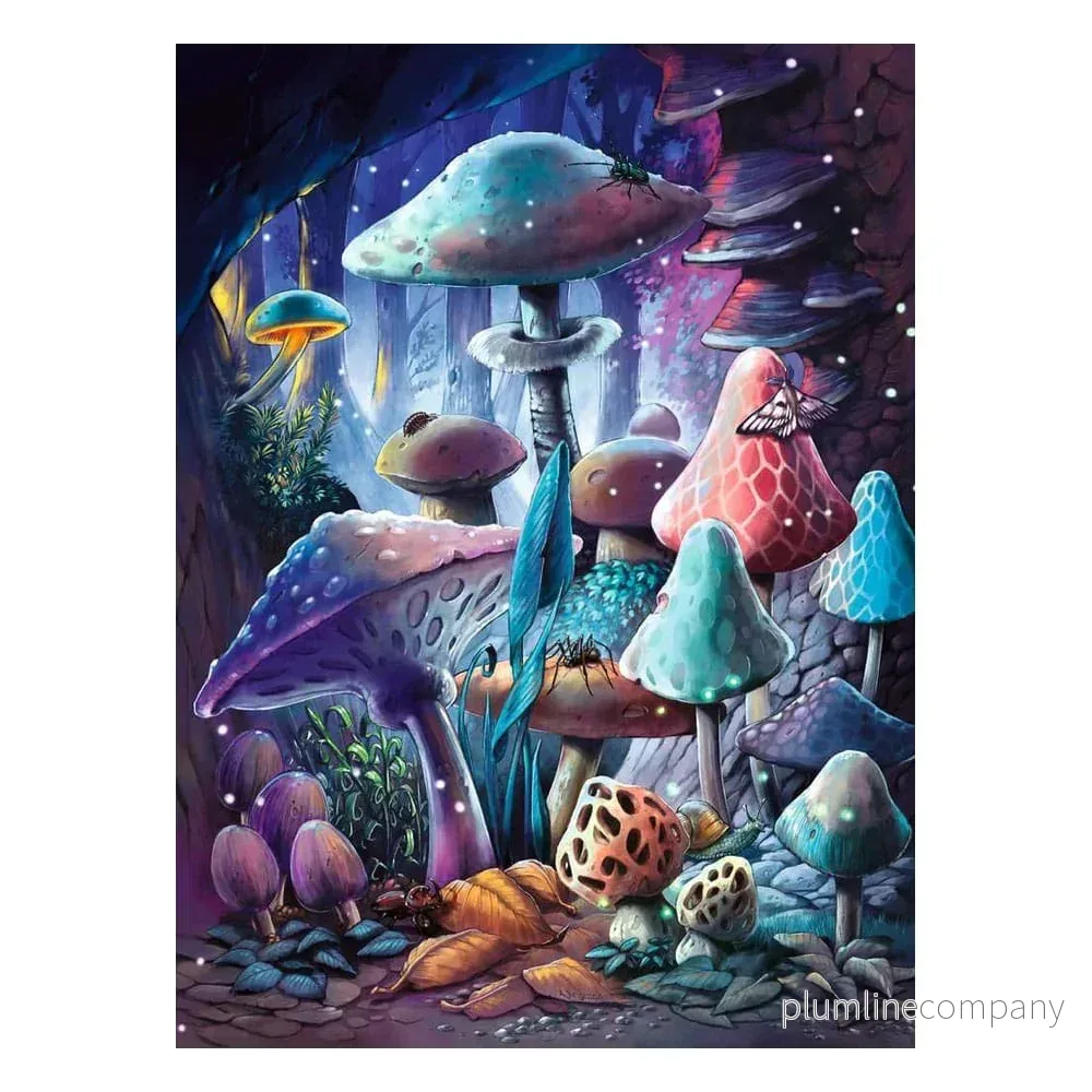 Ravensburger Glow-in-the-Dark Pussel Måneskens Svampar (500 bitar) - Bild 3