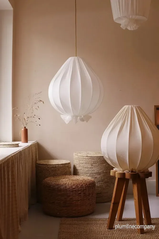 Stor taklampa Droppe 50 cm med krage nertill