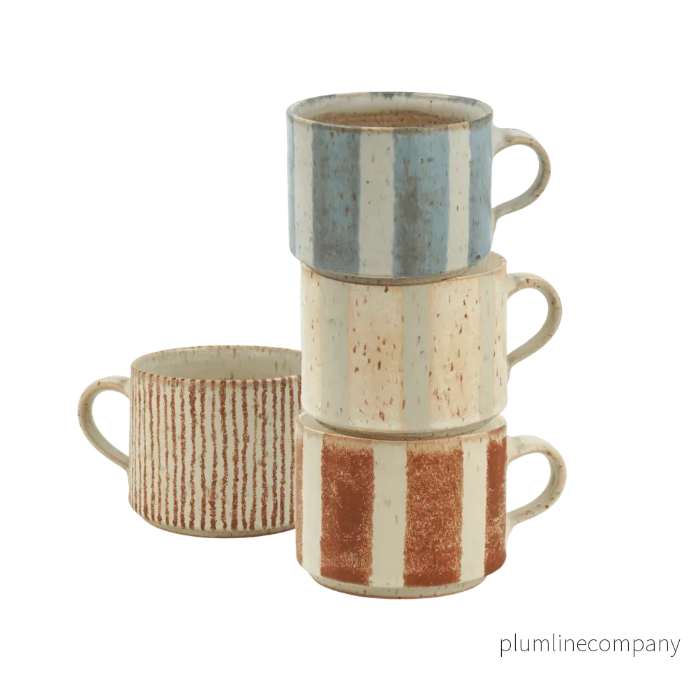 Randig kaffekopp Set 4 Öland Randig kaffekopp Set 4 Öland