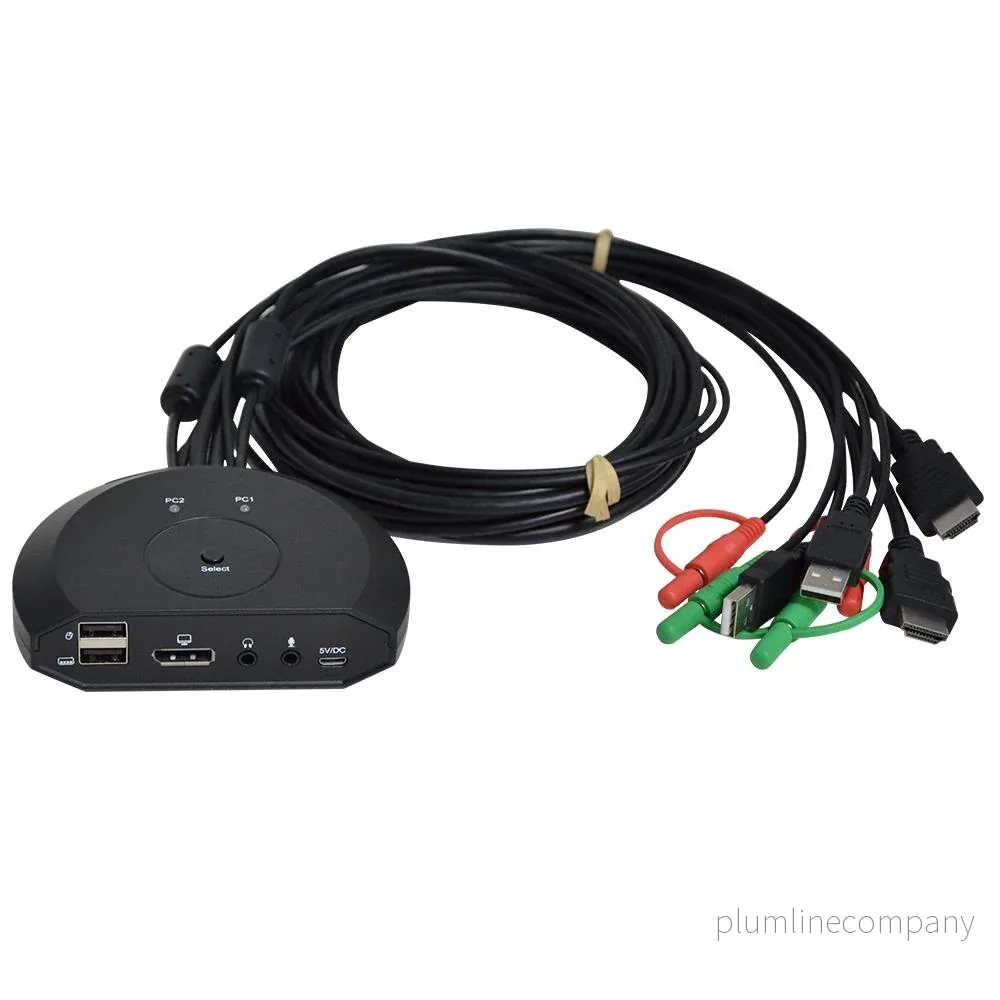 NÖRDIC KVM switch 2 till 1 DP 1.2 4K60Hz NÖRDIC KVM switch 2 till 1 DP 1.2 4K60Hz
