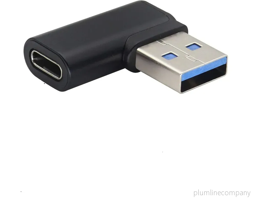NÖRDIC USB-C hona till USB-A hane vinklad adapter 90 grader - Bild 2