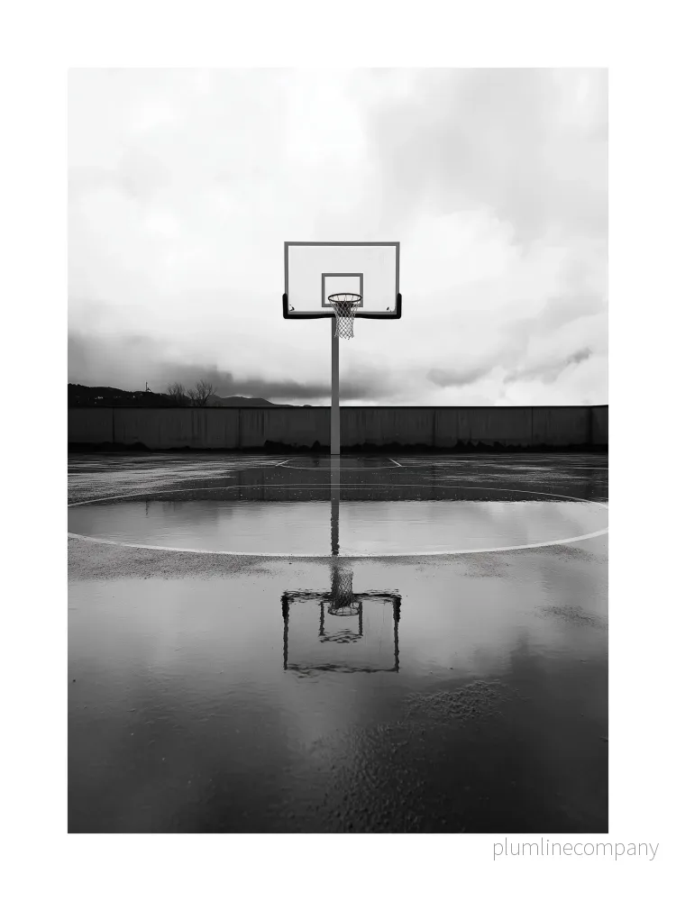 Minimalist Basketball Court Poster