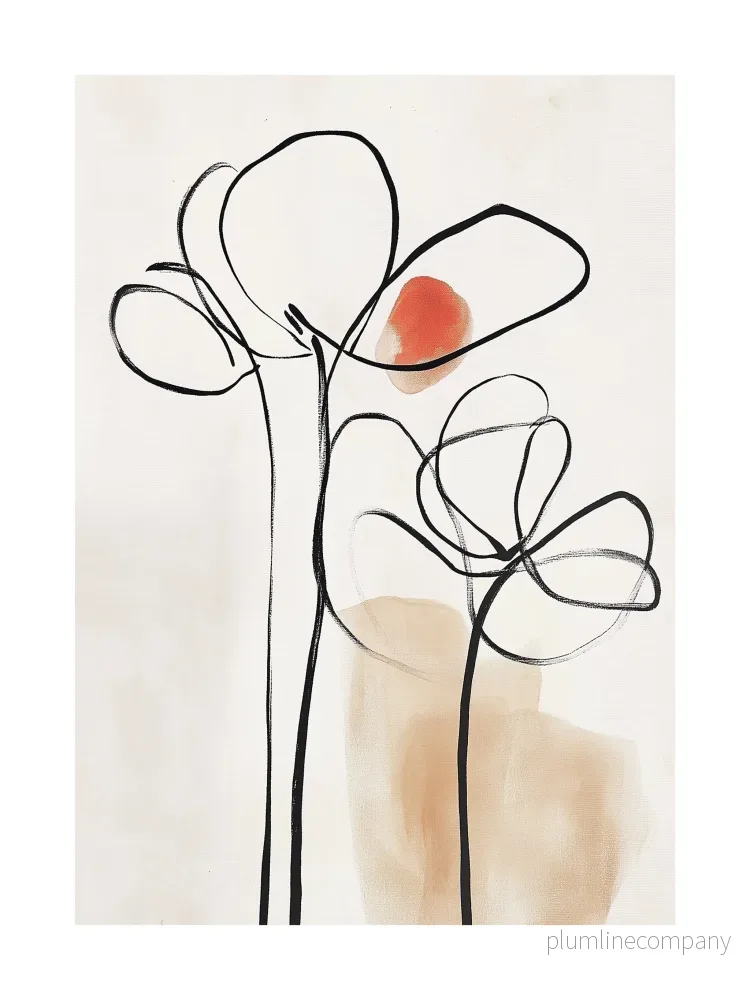 Matisse Floral Line Art Poster