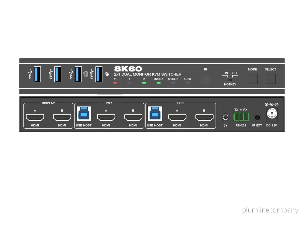 NÖRDIC KVM Switch 2 till 2 HDMI 8K60Hz 4K 120/144Hz 4xUSB3.1-stöd för UltraWide-skärm NÖRDIC KVM Switch 2 till 2 HDMI 8K60Hz 4K 120/144Hz 4xUSB3.1-stöd för UltraWide-skärm