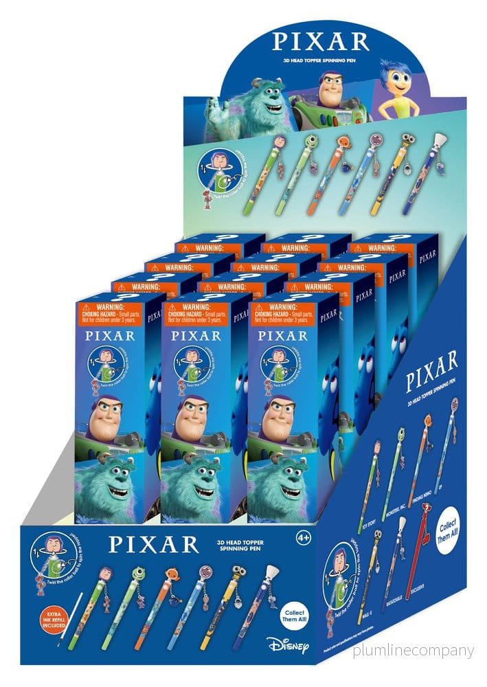 Pixar 3D toppsnurra för pennor med 12 officiella motiv Pixar 3D toppsnurra för pennor med 12 officiella motiv