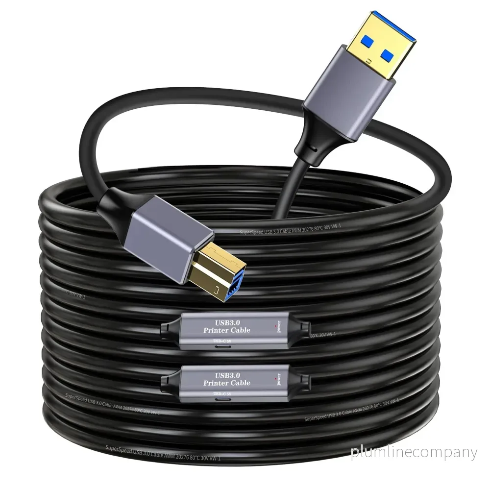 NÖRDIC USB 3.0 Aktiv Skrivarkabel – 15m USB A till USB B 3.0 Kompatibel med skrivare, konferenskamera, dockningsstation, hårddisk och mer NÖRDIC USB 3.0 Aktiv Skrivarkabel – 15m USB A till USB B 3.0 Kompatibel med skrivare, konferenskamera, dockningsstation, hårddisk och mer