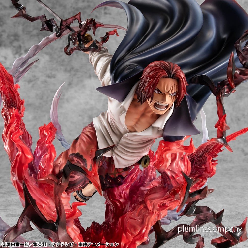 One Piece P.O.P SA-MAXIMUM PVC-Figur Ledare för Rödhåriga Pirater Red-Haired Shanks Kamusari 25 cm - Bild 3