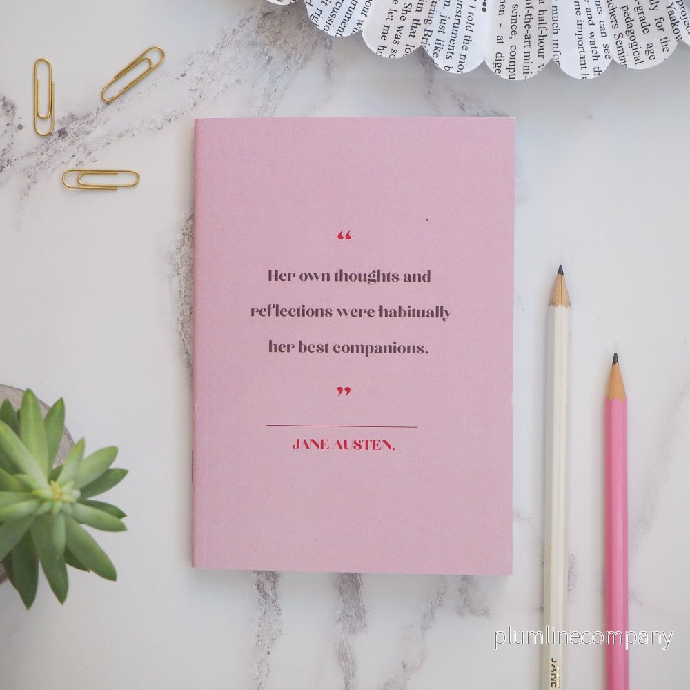 LiteraryEmporium - Jane Austen - Kvinnor Författare Pocket Notebook Rosa A6