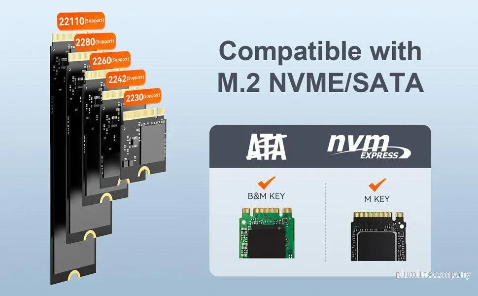 Maiwo K1698P2 USB-C 3.2 Dockingstation för NVMe/SATA M.2 SSD 10Gbps - Bild 2