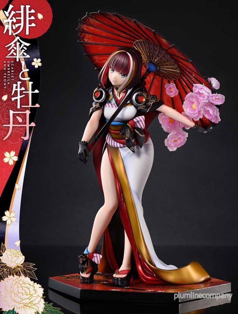 Original Illustration av Fuzichoco Prisma Wing PVC Figur 1/7 Scarlet Umbrella och Peony 28 cm