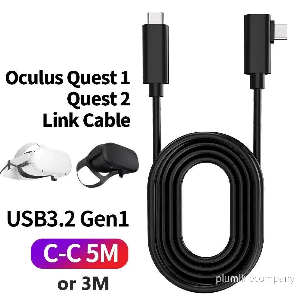 NÖRDIC VR Link kabel 3m USB3.2 Gen1 USB-C till C 5Gbps 3A snabb laddning Oculus Quest 2 Super Speed USB Link Cable - Bild 2