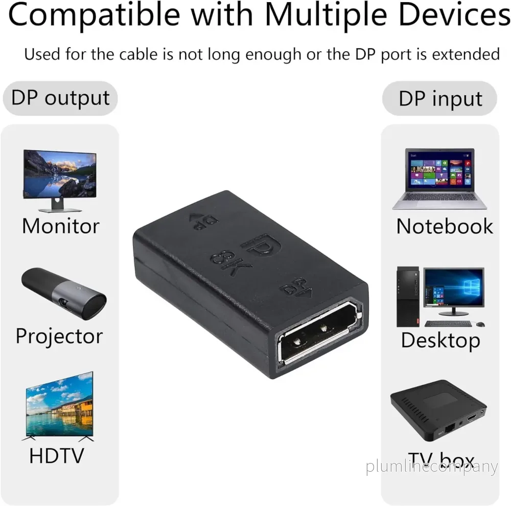 NÖRDIC Displayport 1.2 hona till hona koppling DisplayPort förlängare 4K60Hz - Bild 3