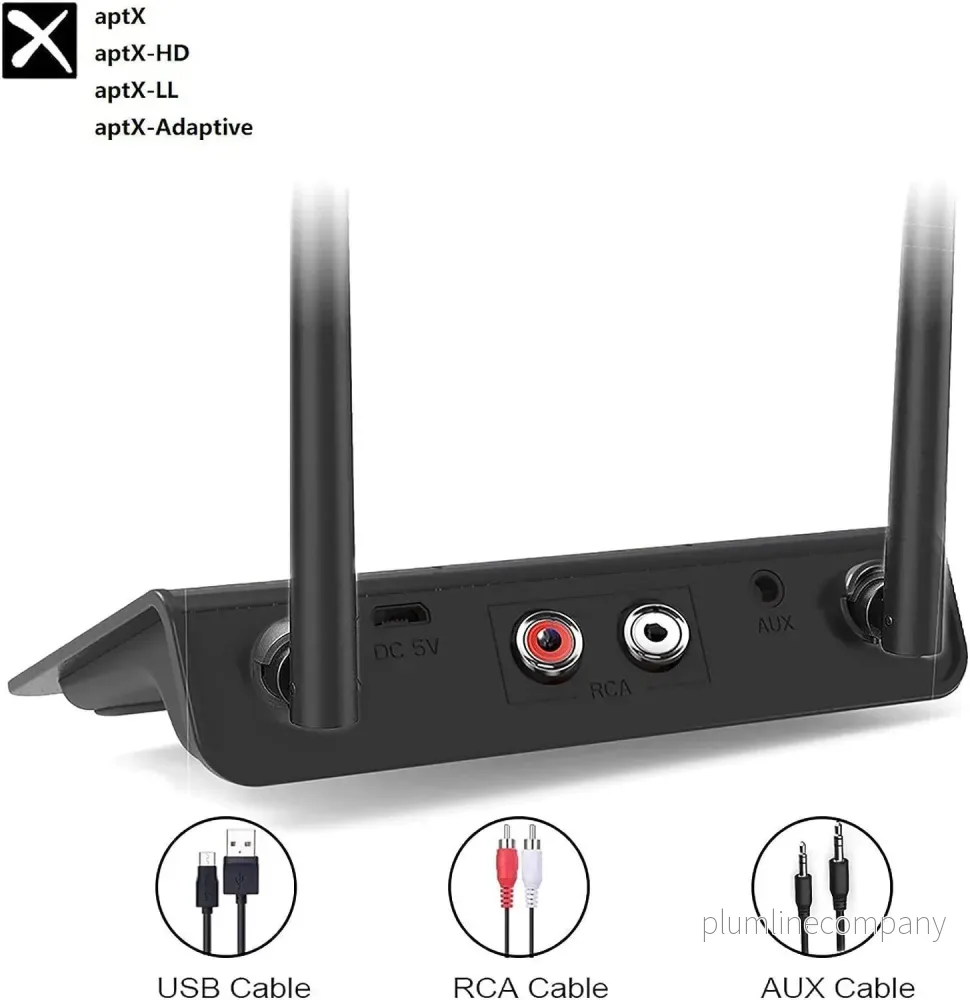 NÖRDIC Bluetooth 5.2 trådlös sändare och mottagre DAC Qualcomm aptX Adaptive aptX HD 3.5mm AUX RCA - Bild 2